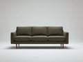 3 Sitzer Sofa mit Stoffbezug 215x88x82 cm - Olivgrün - mit gepolsterter Rückenlehne und Holzfüßen - modernes Design