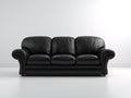 3 Sitzer Sofa in Lederoptik 215x95x92 cm - Schwarz - mit gepolsterter Rückenlehne und gerollten Armlehnen - klassisches Design