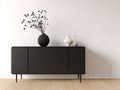 Dielenschrank aus Holzwerkstoff 180 x 40 x 80 cm - Schwarz - 3 Türen - modernes Design