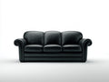 3 Sitzer Sofa in Lederoptik 210x90x90 cm - Schwarz - mit gerollten Armlehnen und gepolsterter Rückenlehne - klassisches Design