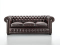 3 Sitzer Sofa aus Leder 220 x 95 x 78 cm - Dunkelbraun - Chesterfield Stil mit Knopfheftung - klassisches Design